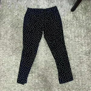 Ann Taylor Pull On Polka Dot Pants | Black Cropped | Work Capris | Size Small